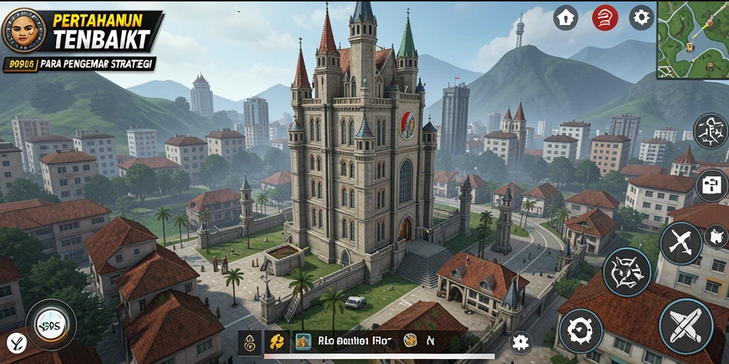 Screenshot yang menampilkan aksi intens dalam permainan Tower Defense 99SL.
