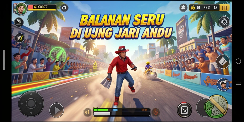 Tampilan gameplay <strong>C0077</strong> yang mendebarkan dan realistis saat balapan.