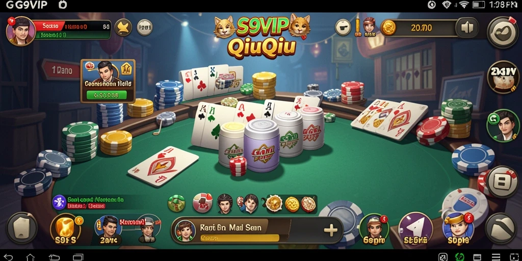 Screenshot G9VIP menunjukkan pemain menikmati permainan QiuQiu yang seru.