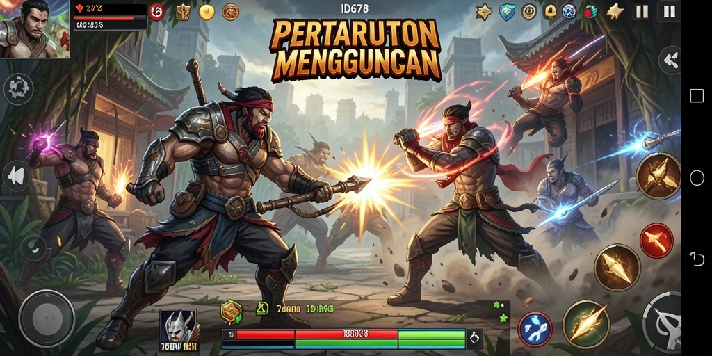 Tampilan aksi thrilling di ID678 saat pertarungan yang intens.