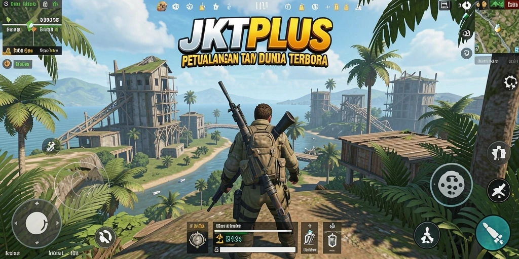 Tampilan gameplay JKTPLUS dengan petualangan seru di dunia terbuka.