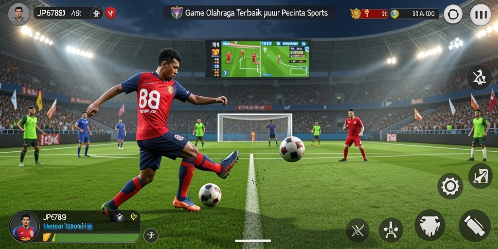 Tampilan gameplay seru dan mendebarkan di permainan olahraga JP6789.