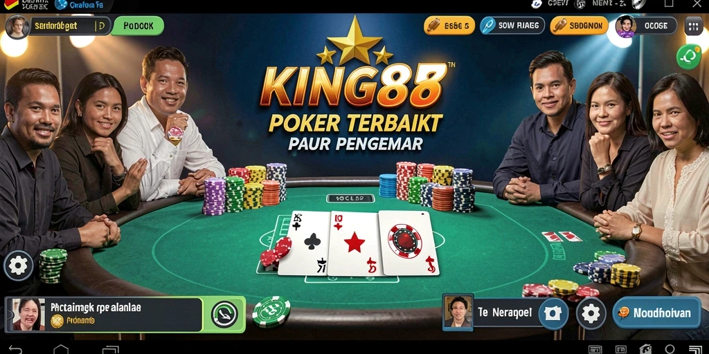 Screenshot gameplay KING88 menunjukkan aksi poker yang mendebarkan.