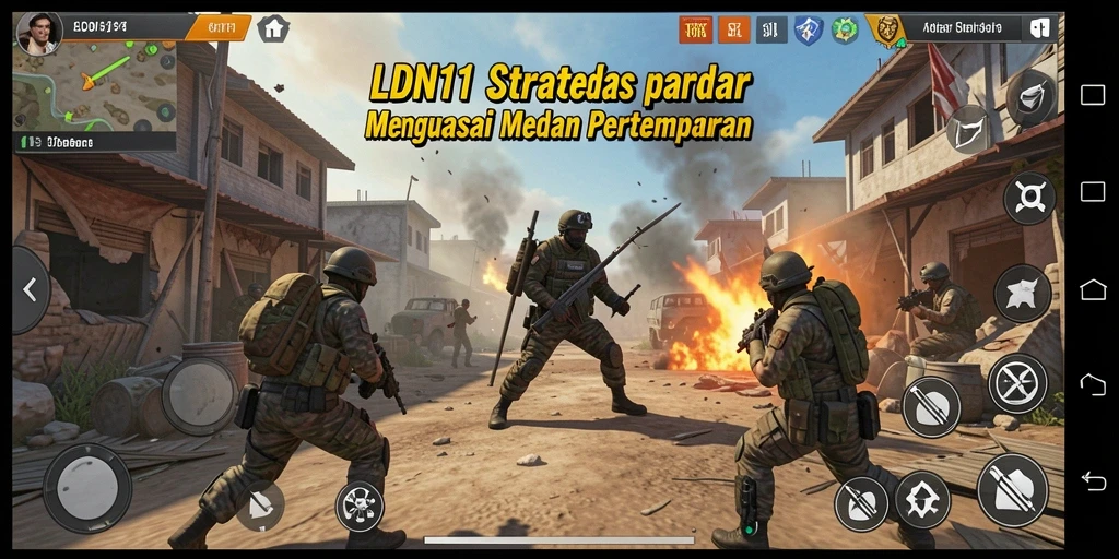 Tangkapan layar gameplay LDN11 menampilkan pertempuran strategis yang seru.