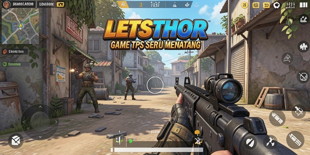 Gameplay LETSTHOR yang seru dan mendebarkan dalam pertempuran TPS.
