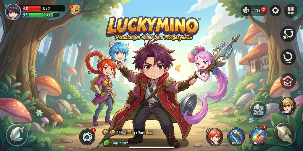 Tangkapan layar dari gameplay seru LUCKYMINO yang penuh aksi.