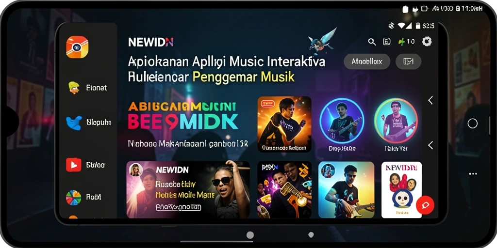 Tampilan gameplay interaktif dari aplikasi musik NEWIDN yang seru.