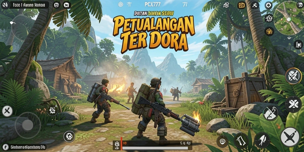 Tampilan gameplay epic dari PCX777 dalam dunia terbuka yang luas.