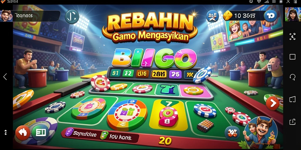 Gameplay seru dalam REBAHIN dengan banyak fitur Bingo.