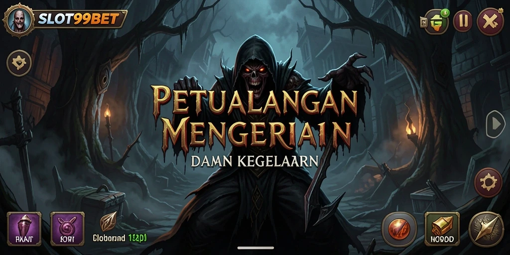 Tangkapan layar menunjukkan aksi seram dalam gameplay SLOT99BET.