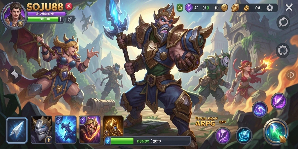 Gameplay mendebarkan dan grafis menawan dalam SOJU88.