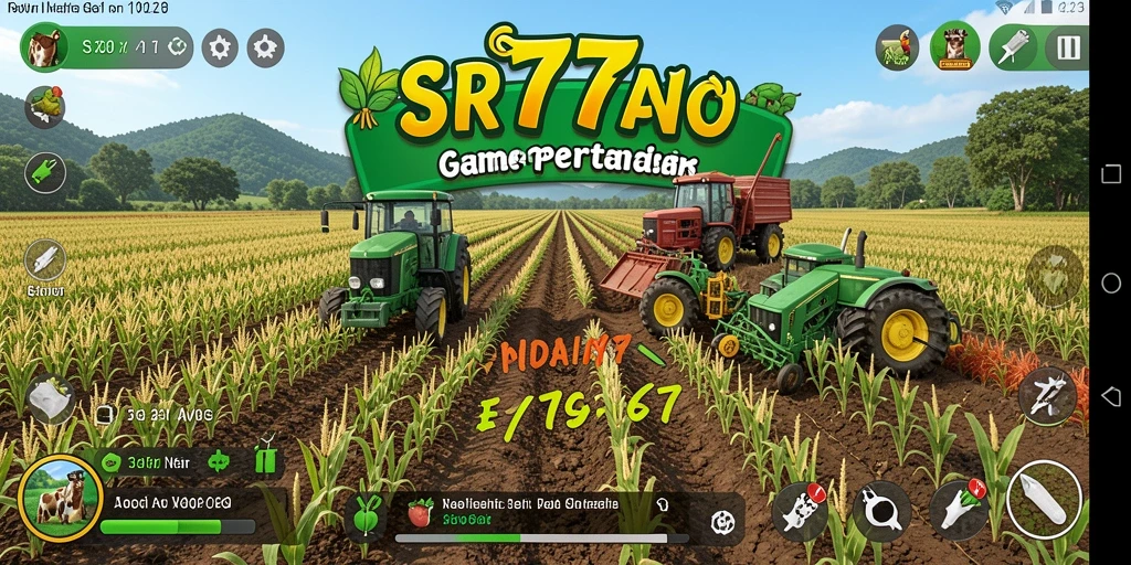 Tampilan gameplay SR777 yang menggambarkan aktivitas pertanian.
