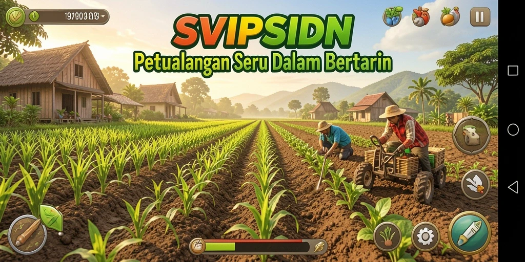 Screenshot gameplay SVIPSIDN yang menampilkan pertanian yang indah.