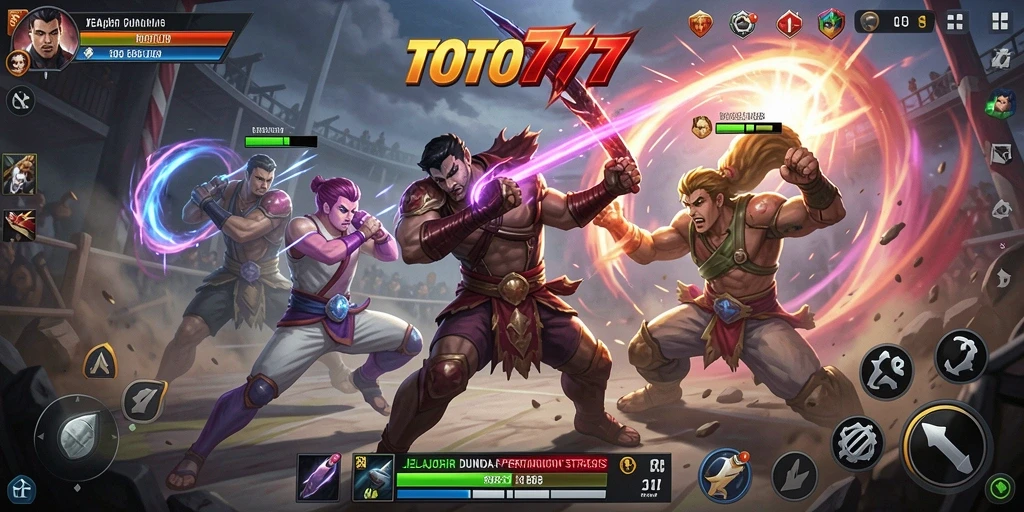 Screenshot gameplay TOTO777 menampilkan aksi pertempuran strategis yang seru.