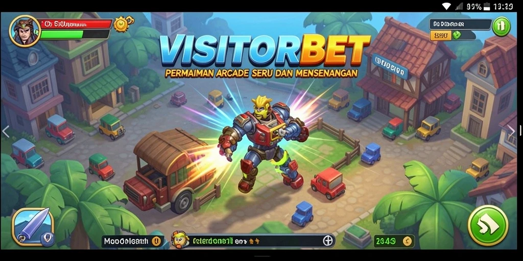 Tampilan gameplay VISITORBET yang penuh aksi dan warna.